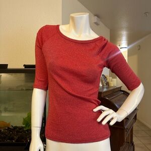 Michael Stars red 3/4 sleeve kit top